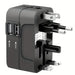 1pc Universal Travel Adapter With Dual USB Ports, 110V-240V Input, US/EU/UK/AU Plugs, Surge Protection, All-In-One Wall Charger For Over 150 Countries, Compatible With IPhone, Samsung, Tablets, And More