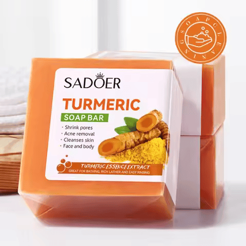 100G West & Month Turmeric Facial Soap Handmade Soap Facial Deep Cleansing Pores Hydrating Moisturizing Repair Tender Skin