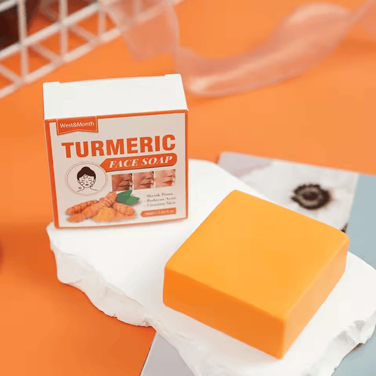 100G West & Month Turmeric Facial Soap Handmade Soap Facial Deep Cleansing Pores Hydrating Moisturizing Repair Tender Skin
